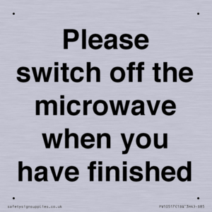 Please switch off the microwave when you have finished